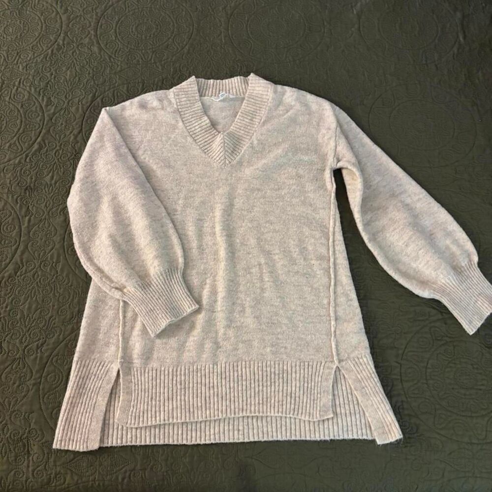 Time-and-tru Women's Grey and Cream Sweatshirt